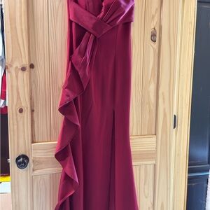 Elegant Burgundy Wedding Dress